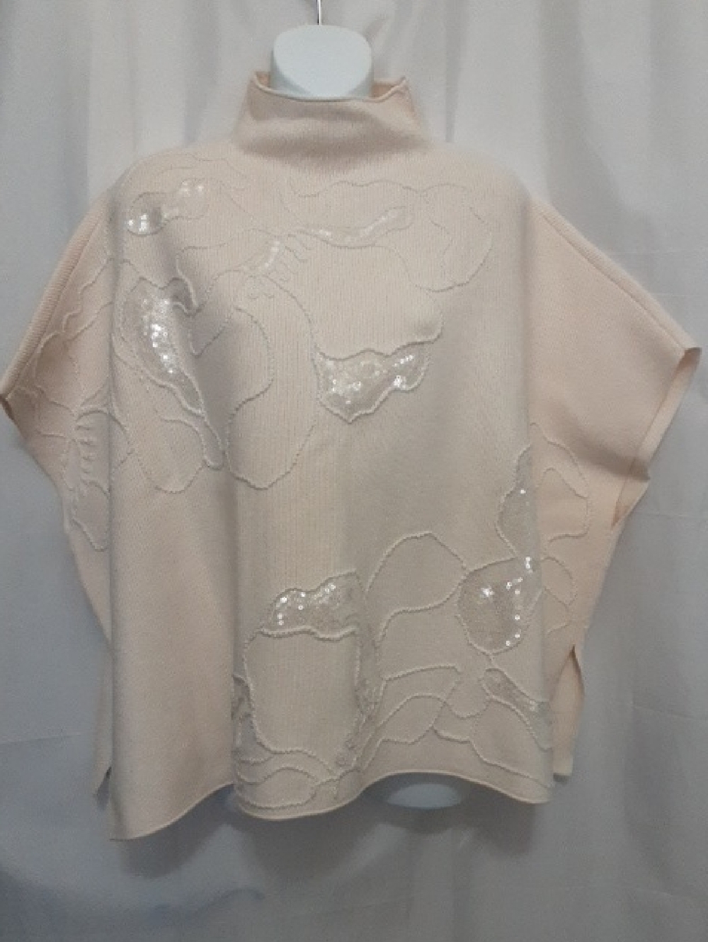 Chico's Soft Cream Turtleneck Poncho